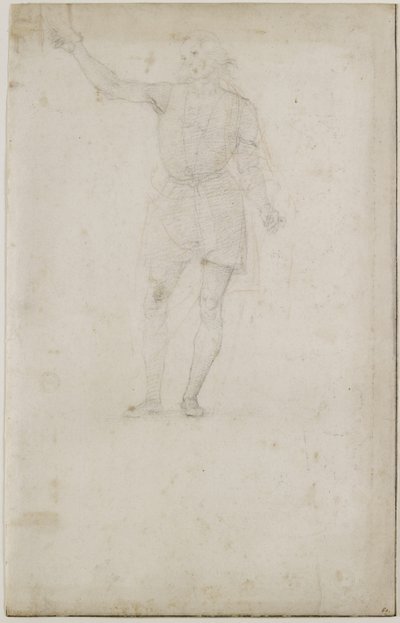 Recto: Estudio para un San Juan Bautista. Verso: Un ojo, WA1846.4 de Pietro Perugino